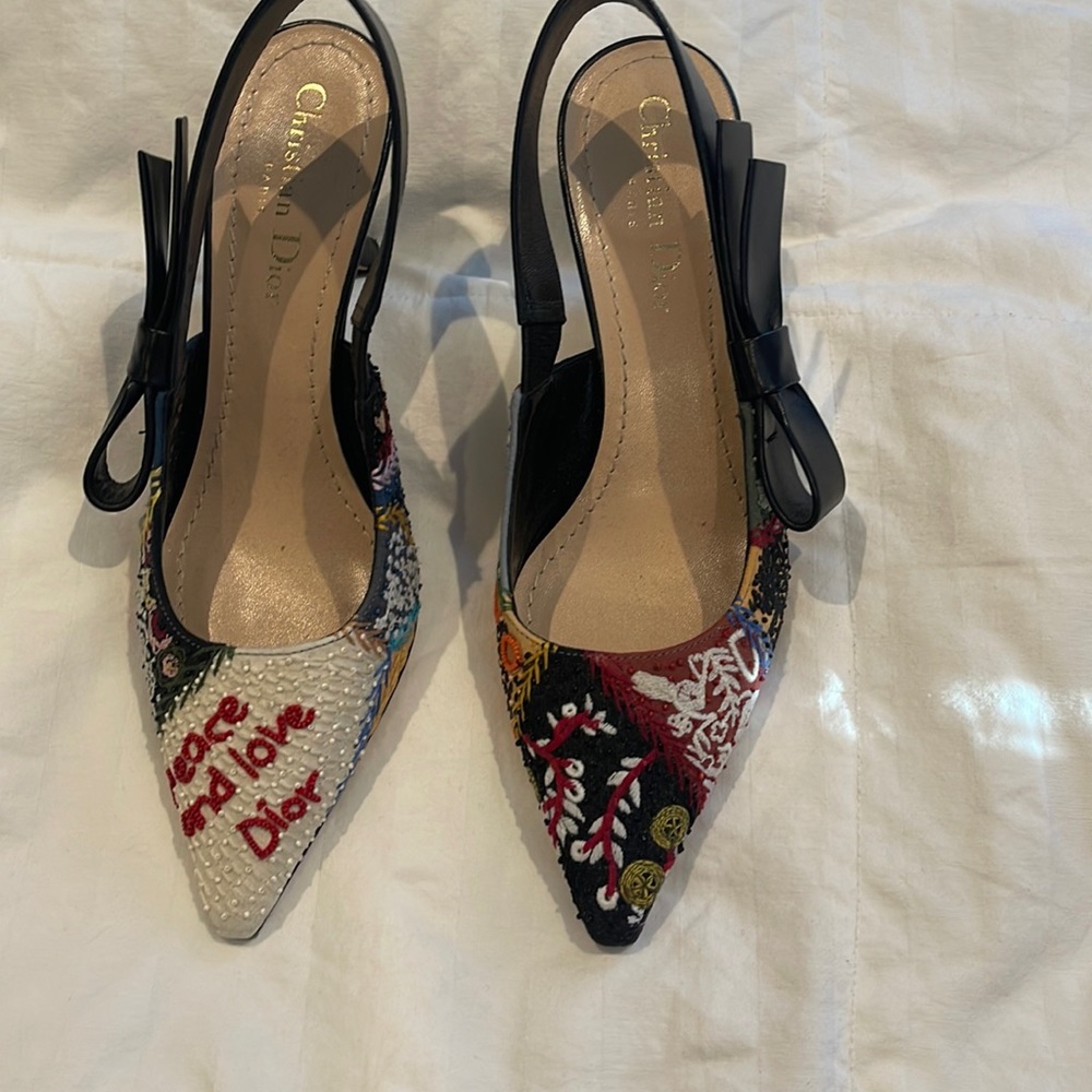 Dior beaded sling backs